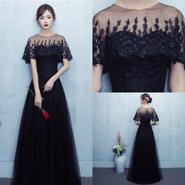 2018 elegant appliques long evening dresses black/white/silver sheer prom dresses a-line tulle maxi formal party dress evening gowns, Black;red
2018 elegant appliques long evening dresses black/white/silver sheer prom dresses a-line tulle maxi formal party dress evening gowns, Black;red