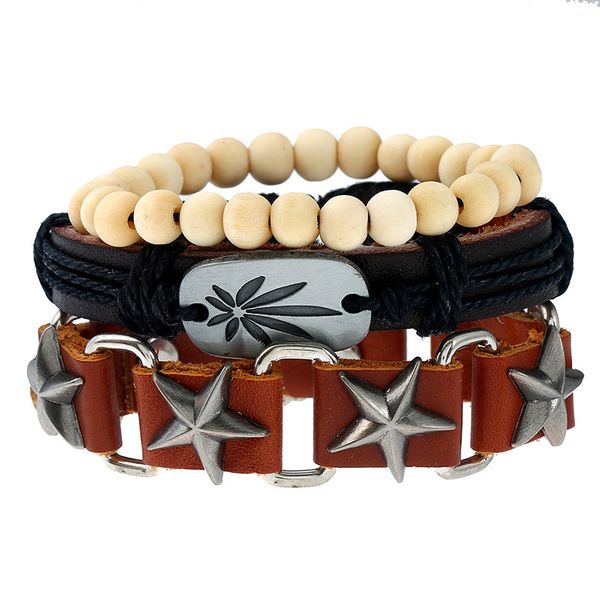 chaomo fashion jewelry alloy pentacle bracelets handmade vintage leather suits rock punk accessories, Black
chaomo fashion jewelry alloy pentacle bracelets handmade vintage leather suits rock punk accessories, Black