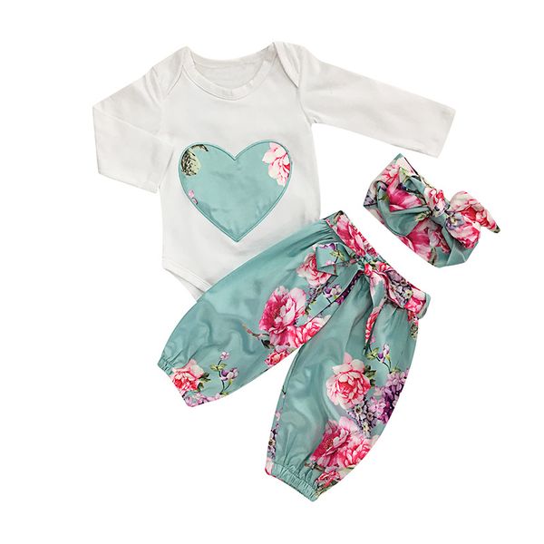 3pcs set cute baby girls clothes romper spring autumn toddler kids heart embroidery + floral pant outfits children girl clothing set, White
3pcs set cute baby girls clothes romper spring autumn toddler kids heart embroidery + floral pant outfits children girl clothing set, White