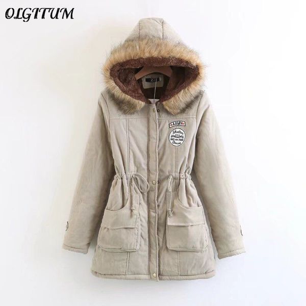 s-3xl olgitum 2018 winter coat women parka casual outwear military hooded thickening cotton coat winter jacket fur coats women s18101203, Black
s-3xl olgitum 2018 winter coat women parka casual outwear military hooded thickening cotton coat winter jacket fur coats women s18101203, Black
