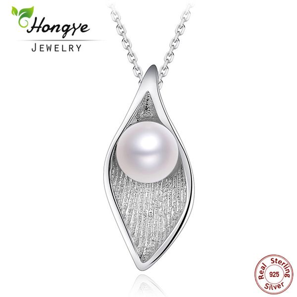 

hongye nature freshwater pearl summer collection 925 sterling silver leaves pendant necklaces for wedding bijoux
