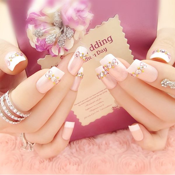 24pcs/set pretty pink rhinestone decal bride nail art middle long square head french false nails artificial nail beauty tool, Red;gold
24pcs/set pretty pink rhinestone decal bride nail art middle long square head french false nails artificial nail beauty tool, Red;gold