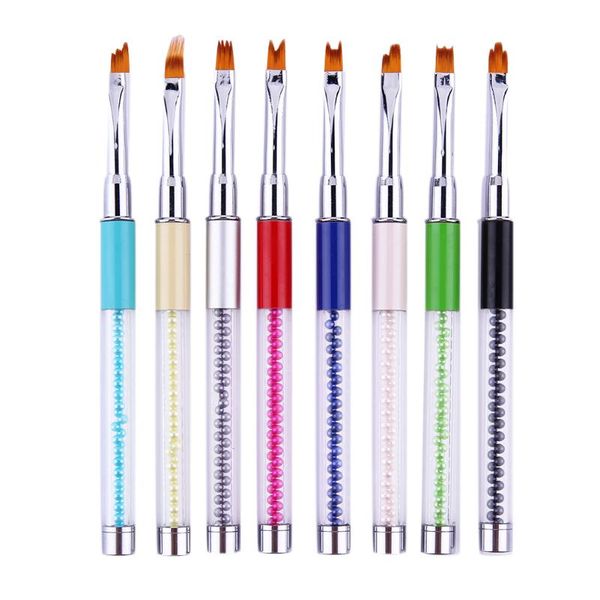 pro 8pcs nail paint brush set line flower pen colorful beads nail painting drawing brush manicure tools, Yellow 
pro 8pcs nail paint brush set line flower pen colorful beads nail painting drawing brush manicure tools, Yellow