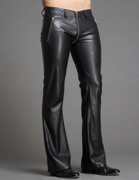 men's new slim fashion flares pants personality horn leather pants plus size leather trousers singer stage costumes 29-39, Black
men's new slim fashion flares pants personality horn leather pants plus size leather trousers singer stage costumes 29-39, Black