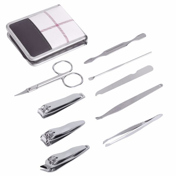 9pcs/set portable size travel nail clipper kit stainless steel nail care tweezer scissor manicure set tools with zipper bag
9pcs/set portable size travel nail clipper kit stainless steel nail care tweezer scissor manicure set tools with zipper bag