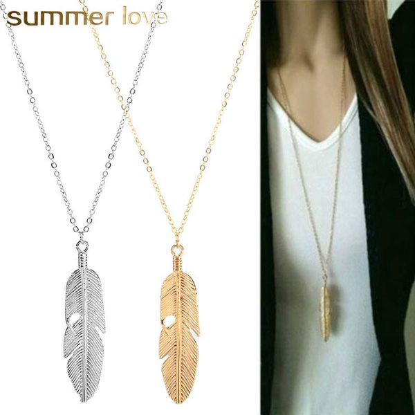 fashion classic feather leaf pendant necklace for women silver gold plating long chain sweater necklace jewelry
fashion classic feather leaf pendant necklace for women silver gold plating long chain sweater necklace jewelry