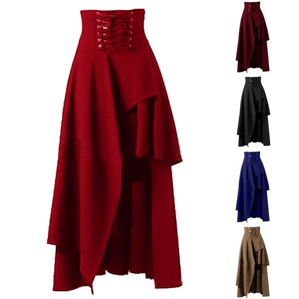 new s-2xl lolita patchwork long skirt women irregular high waist skirt lace-up design pure color female steampunk party skirts, Black
new s-2xl lolita patchwork long skirt women irregular high waist skirt lace-up design pure color female steampunk party skirts, Black