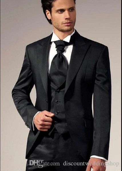 groom tuxedos one button black peak lapel groomsmen man suit wedding mens suits (jacket+pants+vest+tie) j410, Black;gray
groom tuxedos one button black peak lapel groomsmen man suit wedding mens suits (jacket+pants+vest+tie) j410, Black;gray
