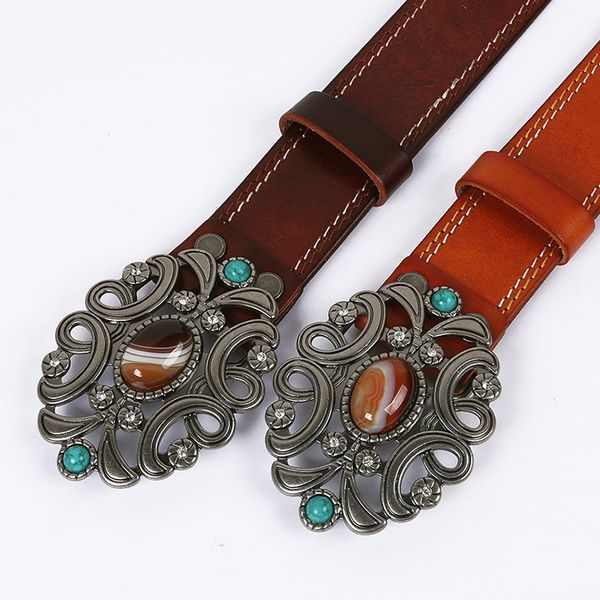 luxury belts agate stone men genuine leather waistband designer waist buckles belt for jean casual punk rock belt, Black;brown
luxury belts agate stone men genuine leather waistband designer waist buckles belt for jean casual punk rock belt, Black;brown