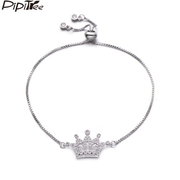 pipitree luxury micro paved cubic zirconia princess crown bracelet femme copper charm slider chain bracelets for women jewelry, Golden;silver
pipitree luxury micro paved cubic zirconia princess crown bracelet femme copper charm slider chain bracelets for women jewelry, Golden;silver