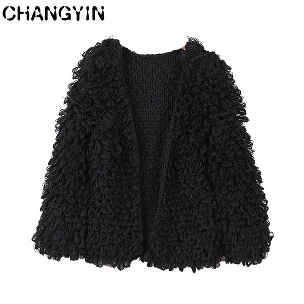 changyin black cardigan sweater for women round collar long sleeve fashion solid color knitted open front cardigan coat, White;black
changyin black cardigan sweater for women round collar long sleeve fashion solid color knitted open front cardigan coat, White;black