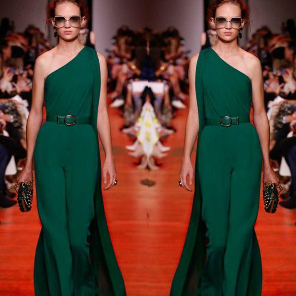 elie saab 2019 prom dresses hunter one shoulder floating pleats chiffon women clothes jumpsuits customized formal evening dresses with wraps, Black
elie saab 2019 prom dresses hunter one shoulder floating pleats chiffon women clothes jumpsuits customized formal evening dresses with wraps, Black