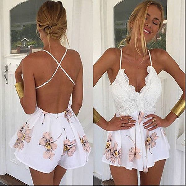 2018 new print lace summer dress strap deep v neck high waist beach dresses women slit backless dress, White;black
2018 new print lace summer dress strap deep v neck high waist beach dresses women slit backless dress, White;black