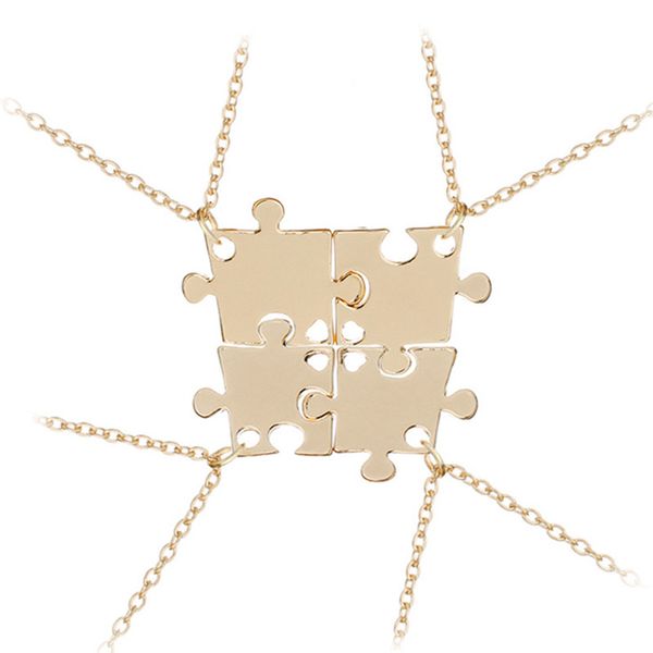 4pc/set friends necklace splicing friendly necklace alloy gold silver plated fashion jewelry for gift
4pc/set friends necklace splicing friendly necklace alloy gold silver plated fashion jewelry for gift