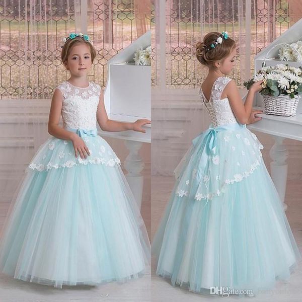 mint green sheer lace flower girls dresses jewel neck bow knot tulle girl' pageant dresses kids prom party dress wedding party dress, White;blue
mint green sheer lace flower girls dresses jewel neck bow knot tulle girl' pageant dresses kids prom party dress wedding party dress, White;blue