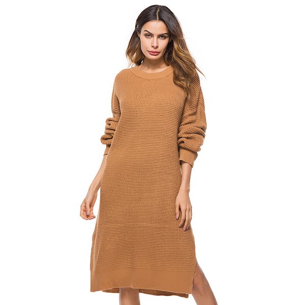 women long knitted sweater dress europe and america style large size women's long-sleeved knitted dress sweater women 6 colors, White
women long knitted sweater dress europe and america style large size women's long-sleeved knitted dress sweater women 6 colors, White