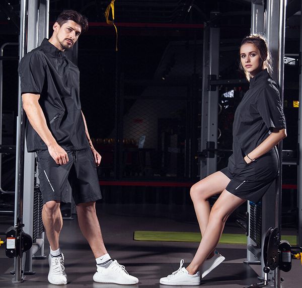 sweat suit sports fitness yoga short-sleeved suit sweating weight loss clothing running large size men's sweat suit, White;red
sweat suit sports fitness yoga short-sleeved suit sweating weight loss clothing running large size men's sweat suit, White;red