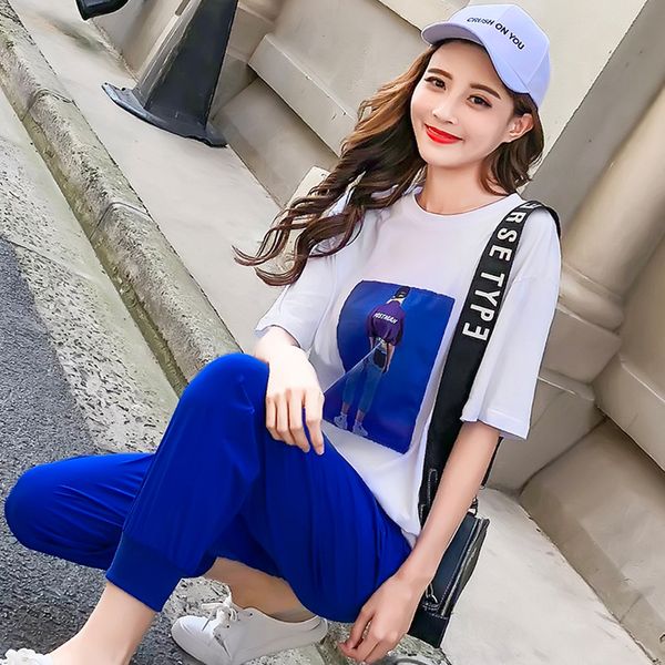 harajuku casual loose pant suit 2018 new summer fashion 2 piece set women short sleeve t shirts and blue pencil pants suits sets, White
harajuku casual loose pant suit 2018 new summer fashion 2 piece set women short sleeve t shirts and blue pencil pants suits sets, White