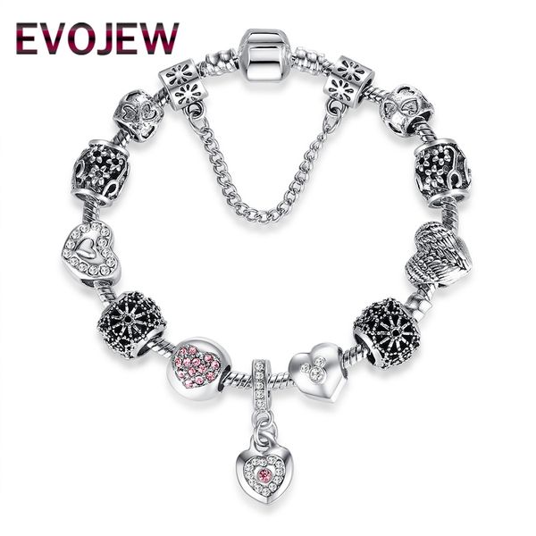 romantic sparkling crystal heart charm bracelets for women silver 925 flower bead bracelet with safety chain fashion diy jewelry, Golden;silver
romantic sparkling crystal heart charm bracelets for women silver 925 flower bead bracelet with safety chain fashion diy jewelry, Golden;silver
