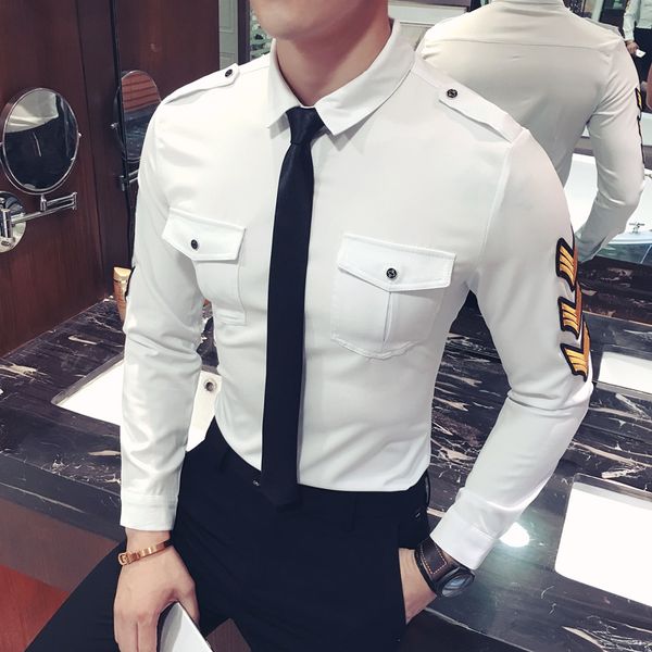 new men shirt fashion whie red long sleeve airforce shirts plus size 5xl camisa masculina style solid color shirt men, White;black
new men shirt fashion whie red long sleeve airforce shirts plus size 5xl camisa masculina style solid color shirt men, White;black