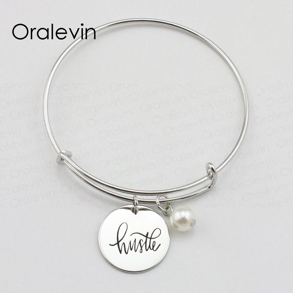 hustle inspirational hand stamped engraved charm pendant wire expandable bracelet bangle fashion jewelry, #ln2068b, Black
hustle inspirational hand stamped engraved charm pendant wire expandable bracelet bangle fashion jewelry, #ln2068b, Black