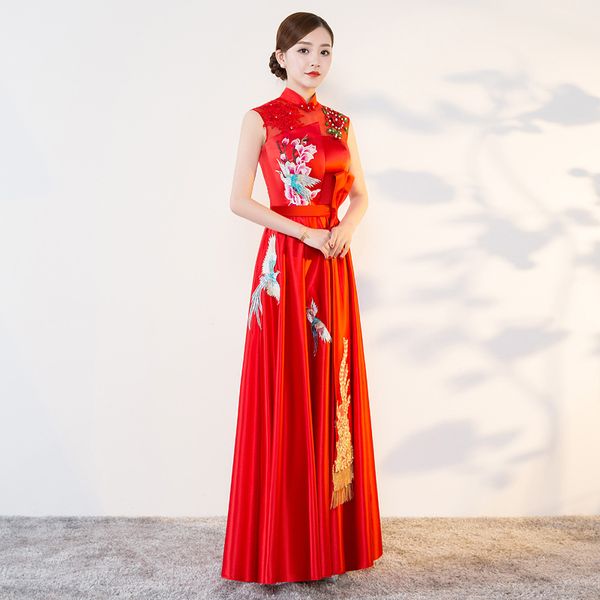 2018 modern cheongsam qipao women long traditional chinese dresses oriental wedding gowns evening dress robe orientale, Red
2018 modern cheongsam qipao women long traditional chinese dresses oriental wedding gowns evening dress robe orientale, Red