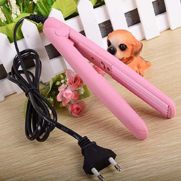

mini pink corrugated curling hair chapinha hair straightener crimper fluffy small waves curlers curling irons styling tools, Black