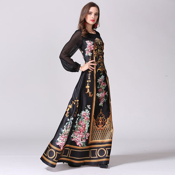 2016 designer maxi dress women's charming vintage printed perspective sleeve patchwork elegant long ukraine dress, White;black
2016 designer maxi dress women's charming vintage printed perspective sleeve patchwork elegant long ukraine dress, White;black