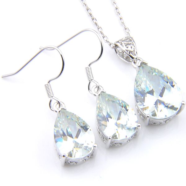 luckyshine wholesale 5 sets water drop white z gems earrings and pendant silver necklace women fashion wedding sets
luckyshine wholesale 5 sets water drop white z gems earrings and pendant silver necklace women fashion wedding sets