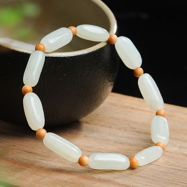 100% natural white jadeite beads bracelet women hetian jadeite bracelet with certificate, Black
100% natural white jadeite beads bracelet women hetian jadeite bracelet with certificate, Black