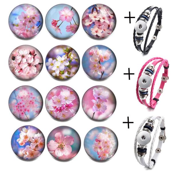 12pcs/lot glass snap button+3pcs leather bracelet 18mm glass snap buttons flower charms bracelet jewelry women gift, Golden;silver
12pcs/lot glass snap button+3pcs leather bracelet 18mm glass snap buttons flower charms bracelet jewelry women gift, Golden;silver