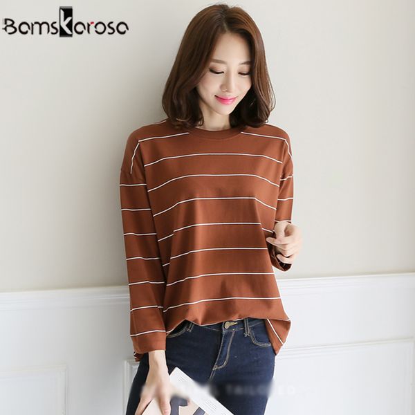 tshirt 2018 autumn winter t-shirts for women classic striped cotton t shirt woman loose female t-shirt camisetas mujer femme, White
tshirt 2018 autumn winter t-shirts for women classic striped cotton t shirt woman loose female t-shirt camisetas mujer femme, White