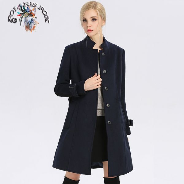 polaris 2018 new autumn mandarin collar long hight quartity female wollen coats fashion lady thin solid single-breasted belt, Black
polaris 2018 new autumn mandarin collar long hight quartity female wollen coats fashion lady thin solid single-breasted belt, Black