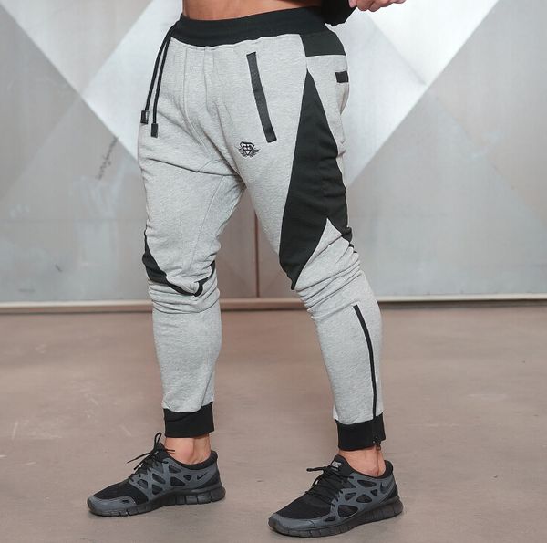 

men clothing new gold medal sports fitness pants stretch cotton men's fitness jogging pants body engineers jogger outdoor, Black