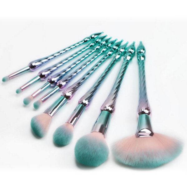 8pcs/set professional diamond makeup brushes set foundation powder green spiral handle fan brush mermaid make up brush tools kit 30sets
8pcs/set professional diamond makeup brushes set foundation powder green spiral handle fan brush mermaid make up brush tools kit 30sets