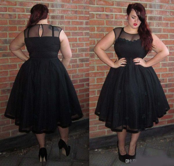 2020 new black tea length plus size prom dresses sheer neckline cap sleeve a line formal evening party special occasion gowns custom
2020 new black tea length plus size prom dresses sheer neckline cap sleeve a line formal evening party special occasion gowns custom
