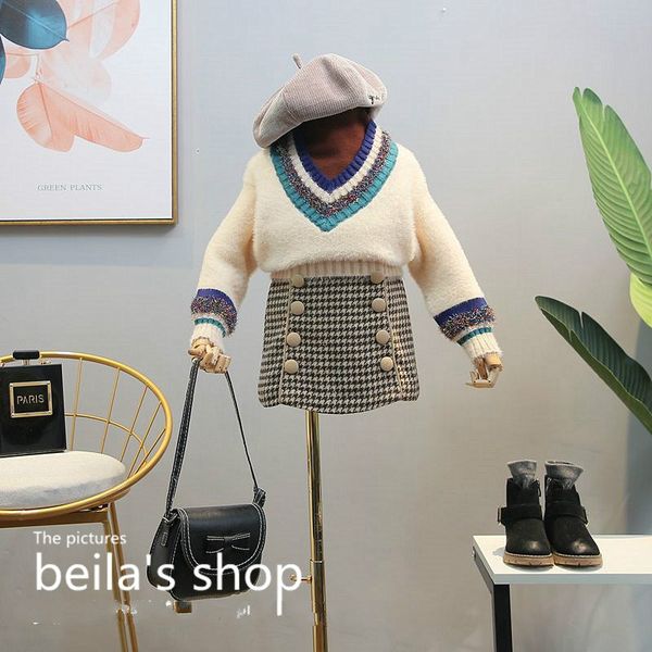 2018 winter new children's clothing girls pretend two strip bars decorative design glitter wide sweater, Blue
2018 winter new children's clothing girls pretend two strip bars decorative design glitter wide sweater, Blue