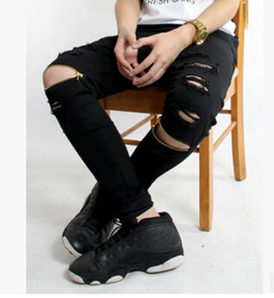 fashion ripped straight jeans men slim jeans mens tide brand hole denim hip hop swag casual mens pants, Blue
fashion ripped straight jeans men slim jeans mens tide brand hole denim hip hop swag casual mens pants, Blue