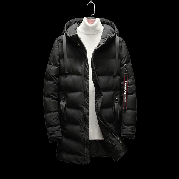 new winter x-long parka men's winter out wear men jacket plus size, Black
