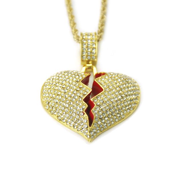 broken heart necklace & pendant new men women hip hop jewelry bling with chain for gift ing, Silver
broken heart necklace & pendant new men women hip hop jewelry bling with chain for gift ing, Silver