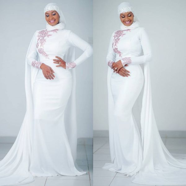elegant muslim mermaid appliqued evening dresses with cape high neck long sleeves prom gowns vestidos de fiesta sweep train formal dress, Black;red
elegant muslim mermaid appliqued evening dresses with cape high neck long sleeves prom gowns vestidos de fiesta sweep train formal dress, Black;red