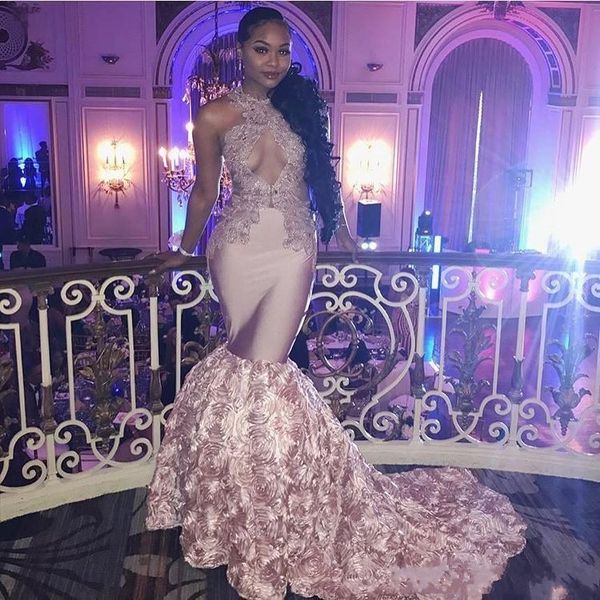 Dusty Pink African Sexy Prom Dresses Long Open Bust flowers Long Train appliques lace Mermaid Evening Dress Black Girls Formal Party Gowns
Dusty Pink African Sexy Prom Dresses Long Open Bust flowers Long Train appliques lace Mermaid Evening Dress Black Girls Formal Party Gowns