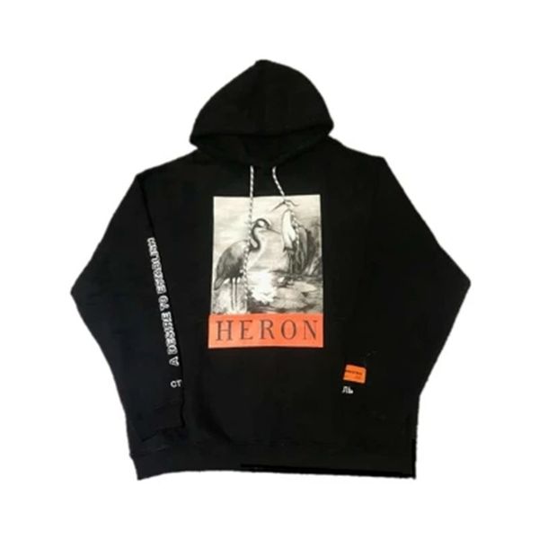 Print Sweatshirts Men Women Hip Hop Heron Preston Hoodies Pullovers Streetwear Black Heron Preston Things Sweatshirts