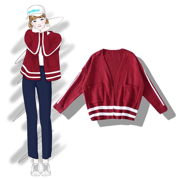 2018 new fashion women's jacket double pocket long-sleeved knit cardigan female autumn knitwear, White;black
2018 new fashion women's jacket double pocket long-sleeved knit cardigan female autumn knitwear, White;black