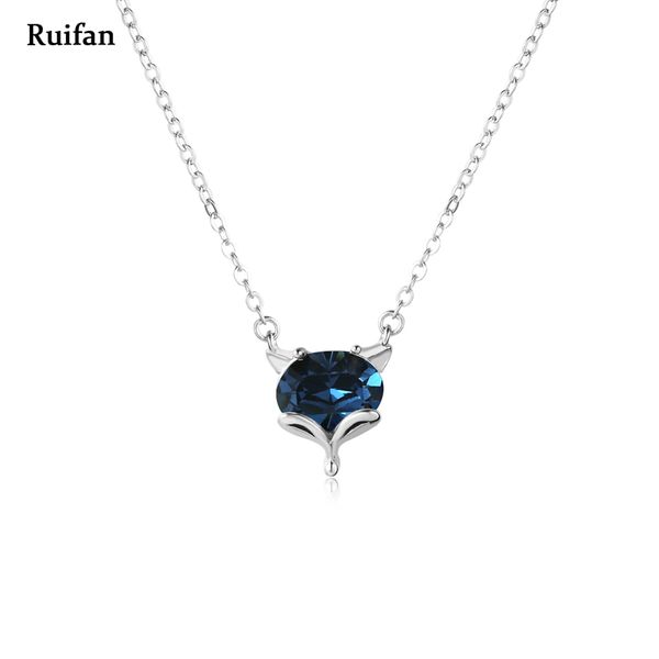 ruifan blue animal head crystal pendant necklace 925 sterling silver link chain necklace women ladies jewelry accessories ync035
ruifan blue animal head crystal pendant necklace 925 sterling silver link chain necklace women ladies jewelry accessories ync035