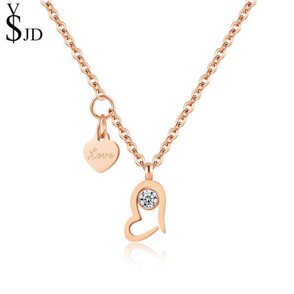 fashion love necklaces & pendants rose gold color stainless steel heart cubic zirconia layered necklace for women jewelry, Silver
fashion love necklaces & pendants rose gold color stainless steel heart cubic zirconia layered necklace for women jewelry, Silver