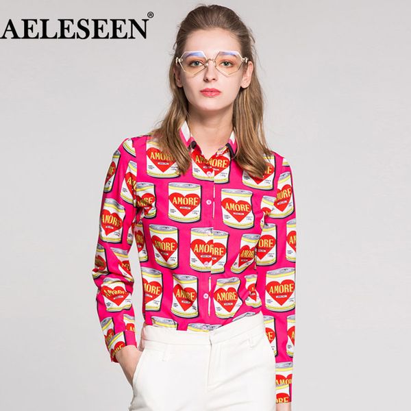 aeleseen female pink blouses fashion full sleeve luxury 2018 canned print turn-down collar runway shirt, White
aeleseen female pink blouses fashion full sleeve luxury 2018 canned print turn-down collar runway shirt, White