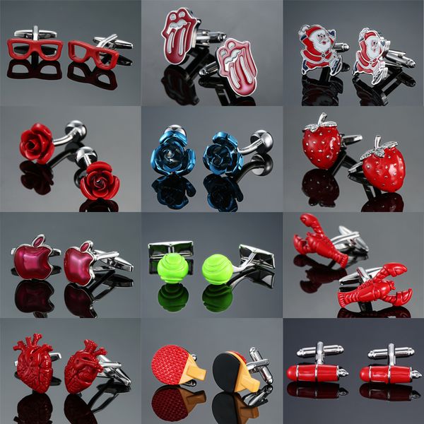 novelty fashion shirt cufflink red enamel cross tongue santa claus rose pen glasses tennis design cufflinks whoelsale&retail, Silver;golden
novelty fashion shirt cufflink red enamel cross tongue santa claus rose pen glasses tennis design cufflinks whoelsale&retail, Silver;golden