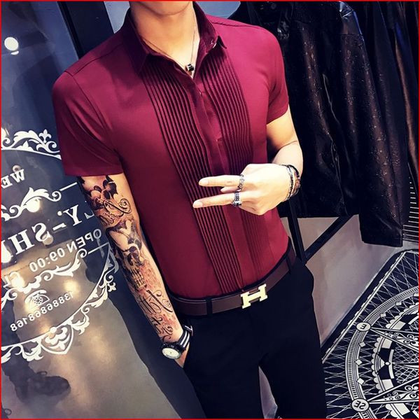 2018 new large size tide male wedding groomsman short sleeve barber shop shirt overalls nightclub ktv master shirt, White;black
2018 new large size tide male wedding groomsman short sleeve barber shop shirt overalls nightclub ktv master shirt, White;black