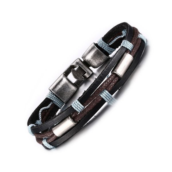 vintage leather bracelets in brown woven blue wax rope retro winding multilayer wristband gift bracelet for men jewelry 8.6 inch, White
vintage leather bracelets in brown woven blue wax rope retro winding multilayer wristband gift bracelet for men jewelry 8.6 inch, White